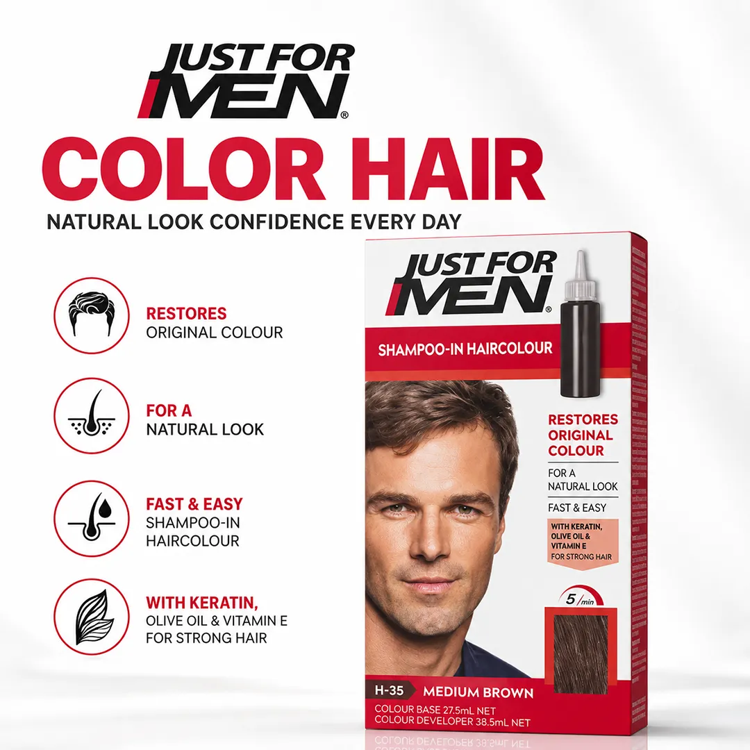 JUST FOR MEN COLOR HAIR MEDIUM BROWN