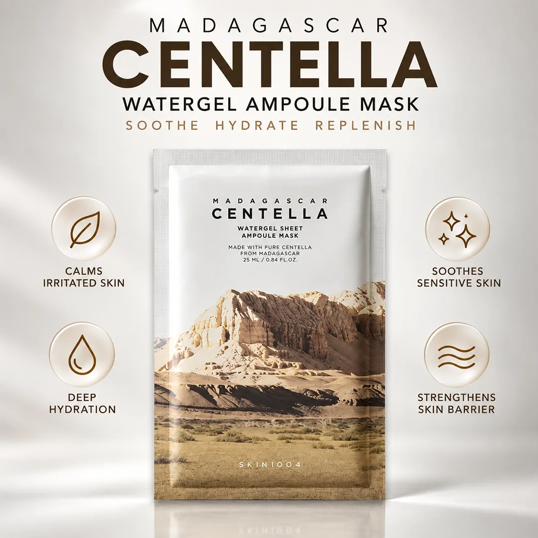 MADAGASCAR CENTELLA  WATERGEL AMPOULE MASK 25ML SKIN1004