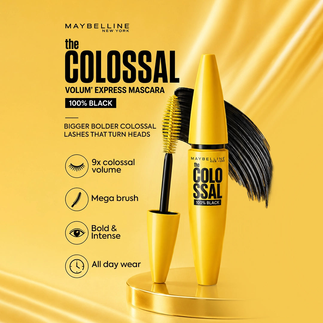 MAYBELLINE MASCARA COLOSSAL VOLUM EXPRESS 100% BLACK (1287)