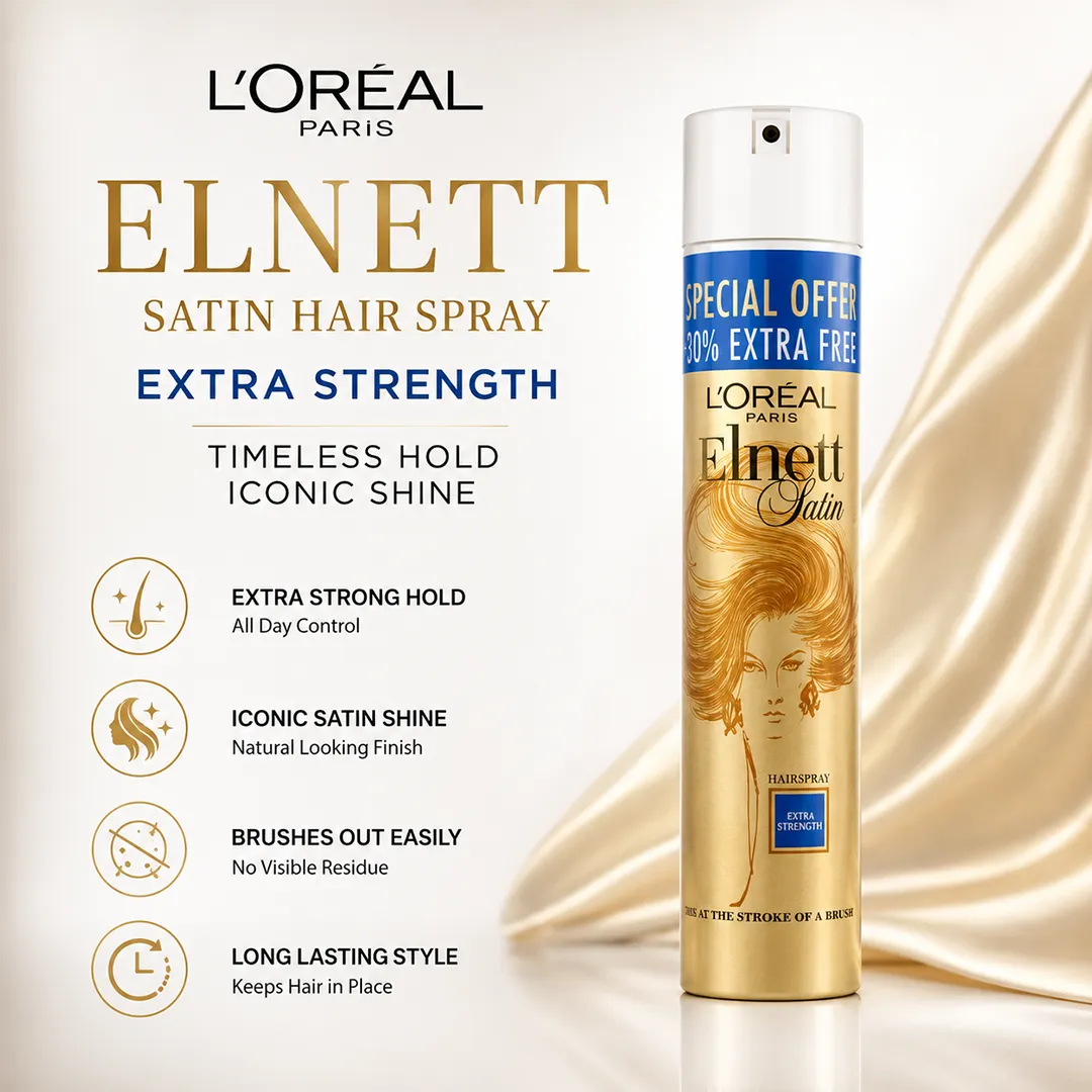 LOREAL ELNETT SATIN HAIR SPRAY 300ML EXTRA STRENGTH