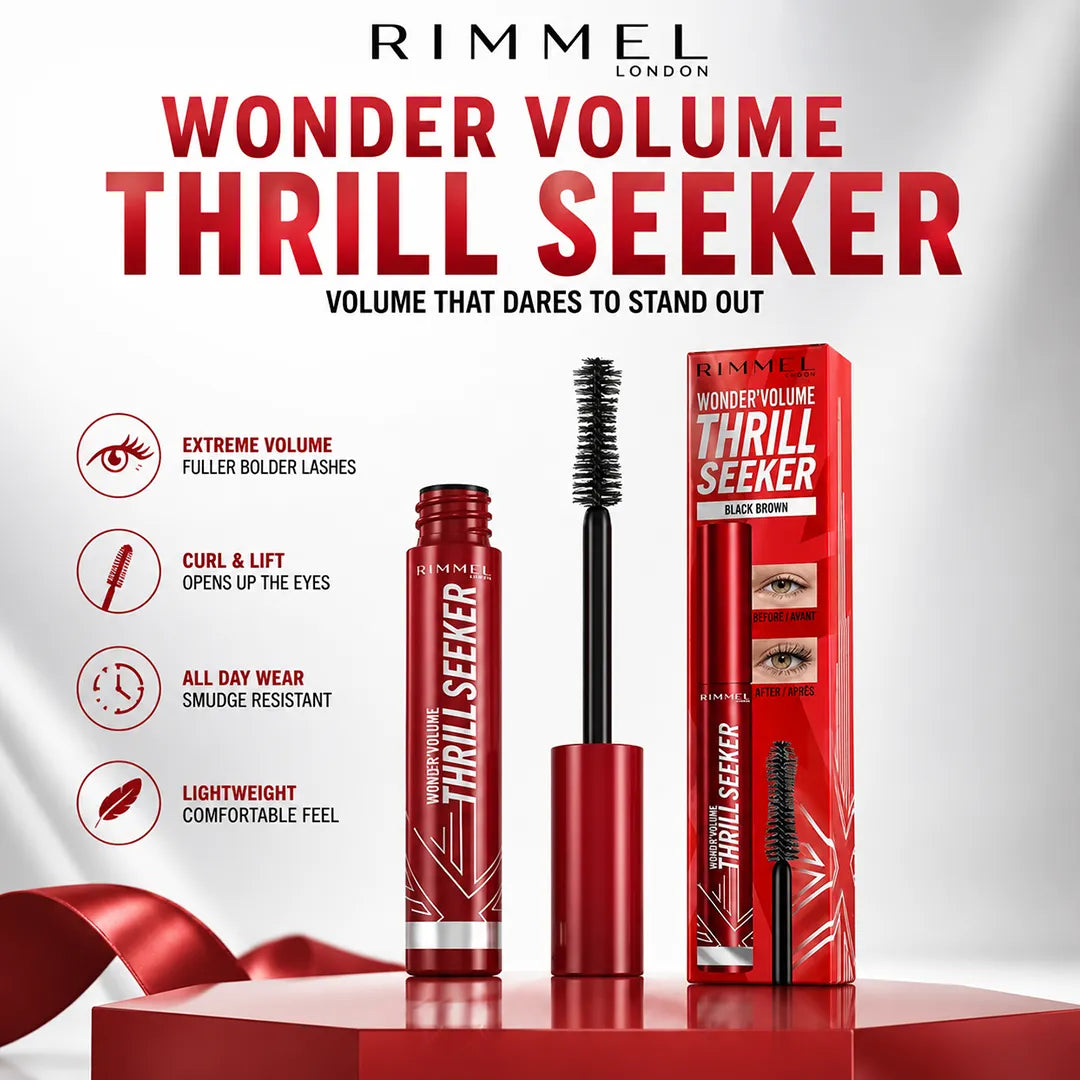 RIMMEL WONDER VOLUME THRILL SEEKER BLACK MASCARA