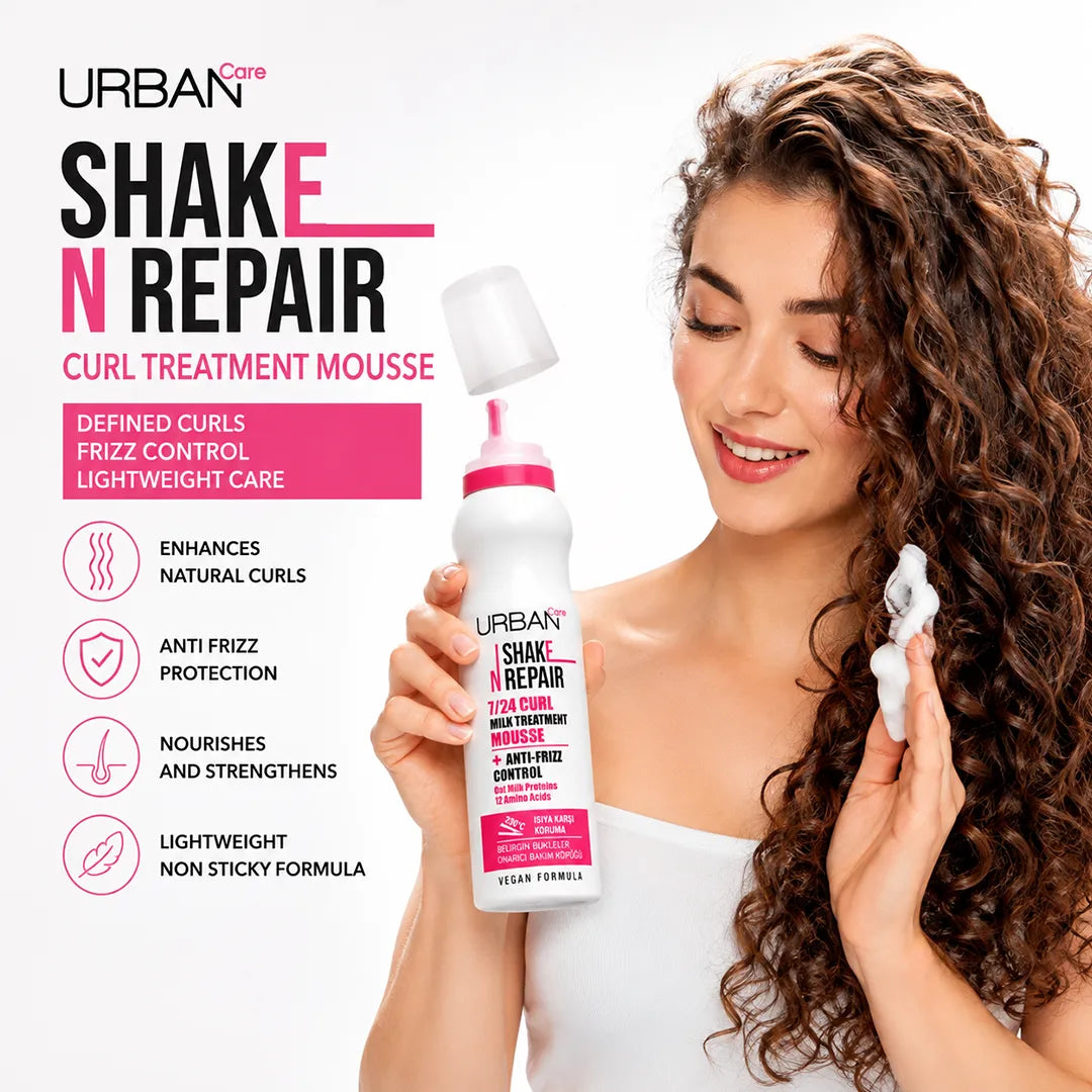 URBAN CARE SHAKE N REPAIR CURL TREATMENT MOUSSE 150ML