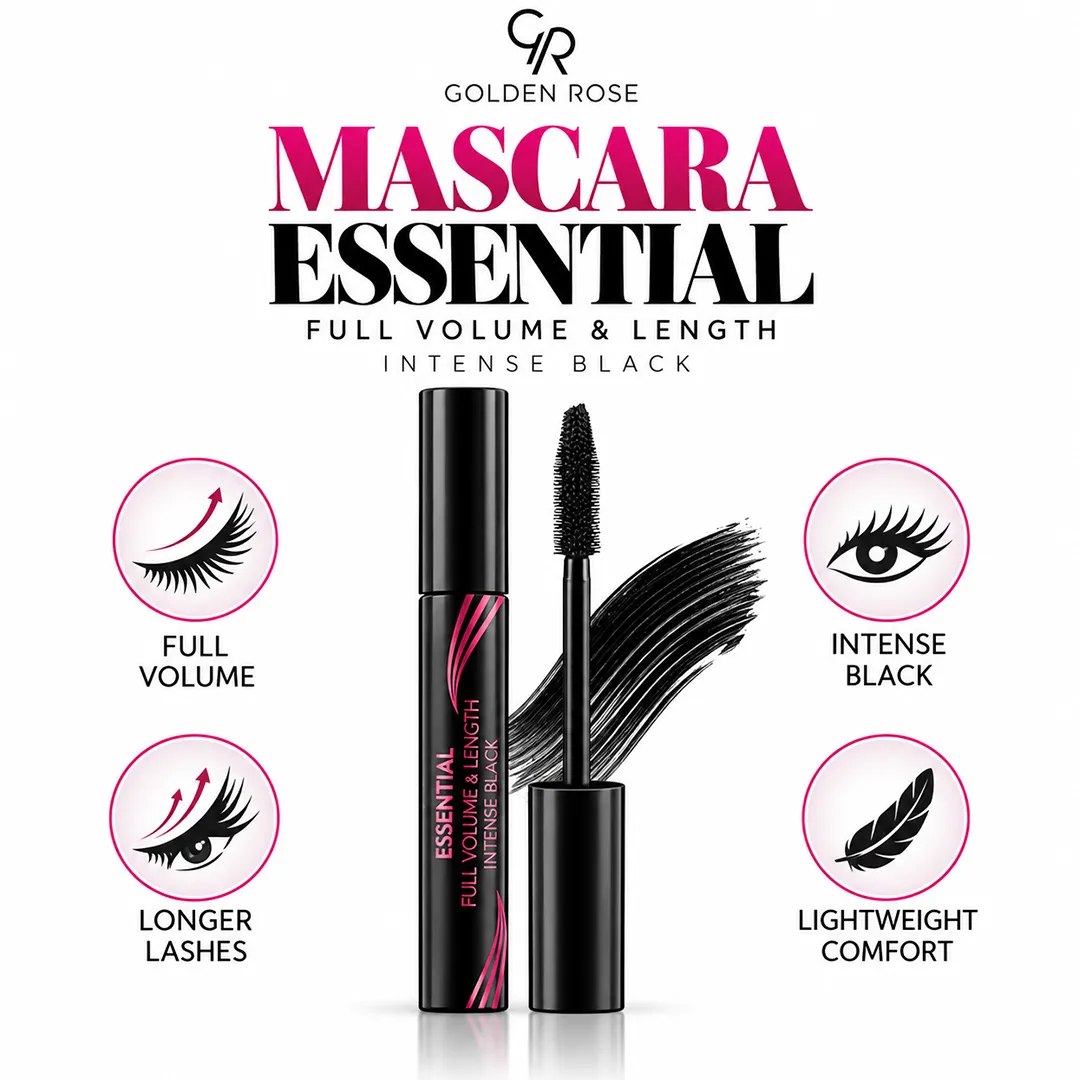 GOLDEN ROSE MASCARA ESSENTIAL INTENSE BLACK