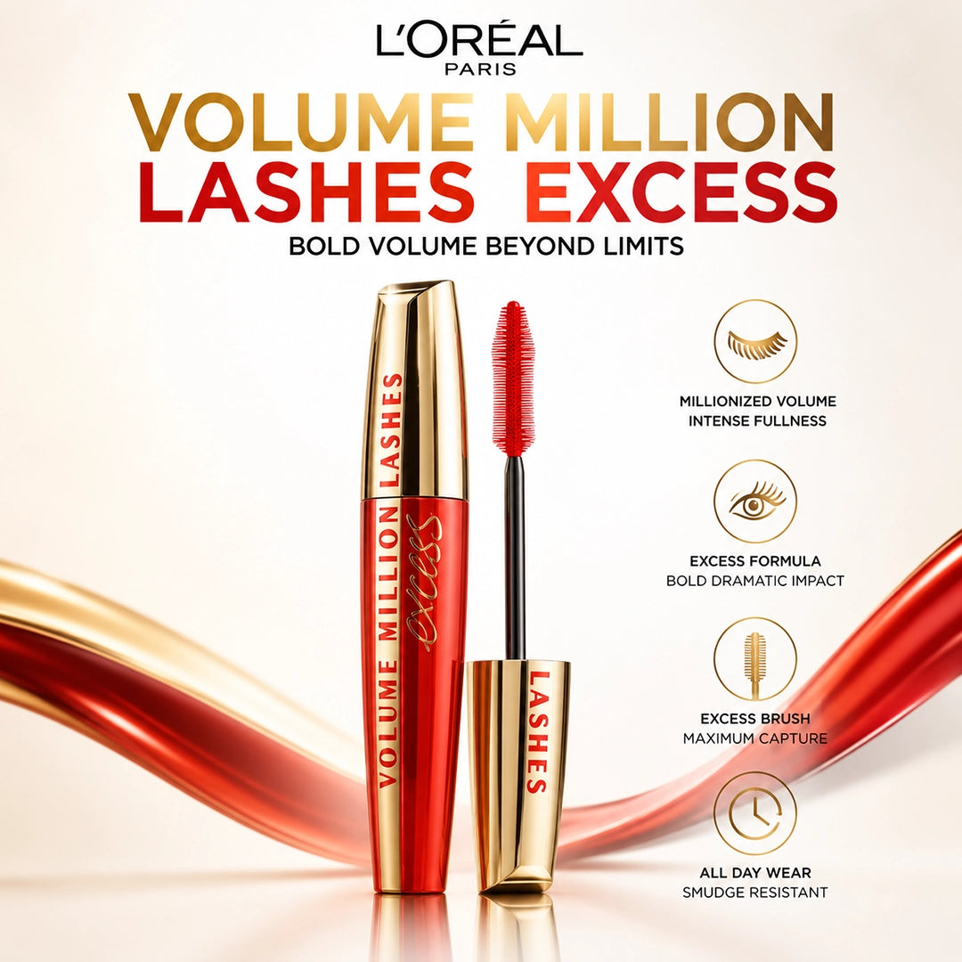 LOREAL MASCARA VOLUME MILLION LASHES EXCESS BLACK (1140)