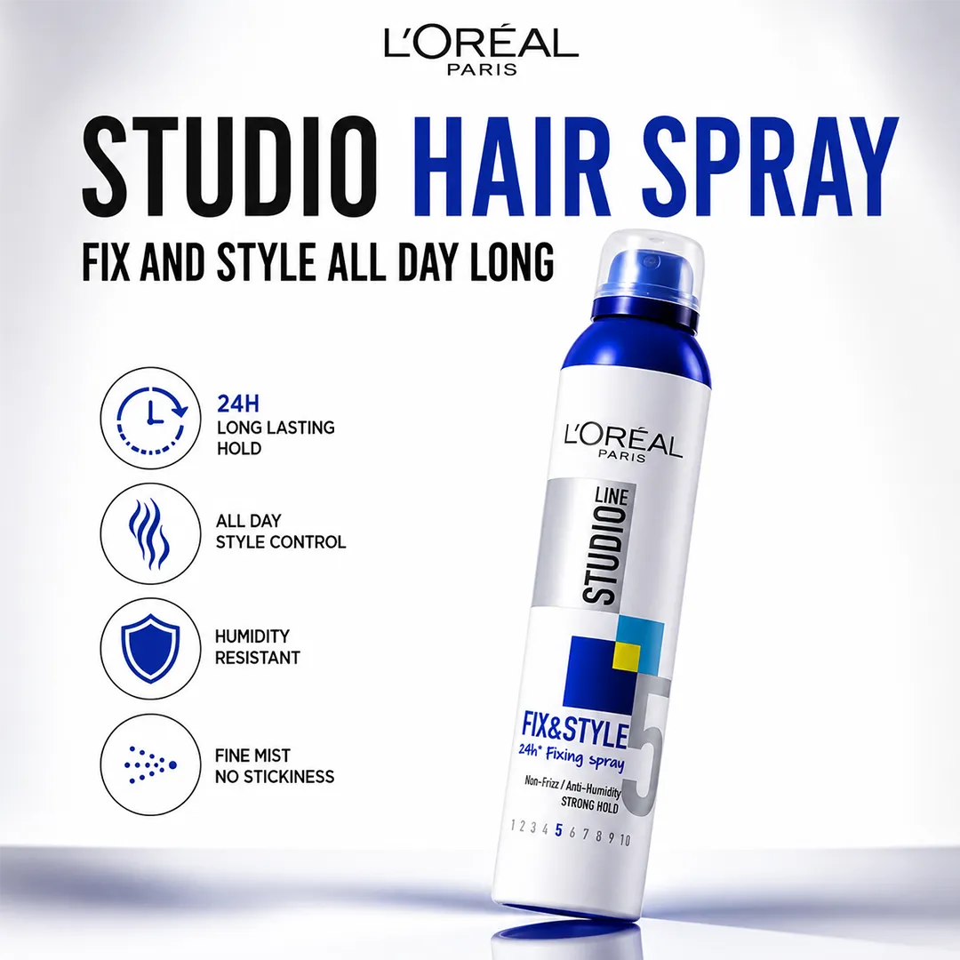 LOREAL STUDIO HAIR SPRAY 250ML FIX AND STYLE