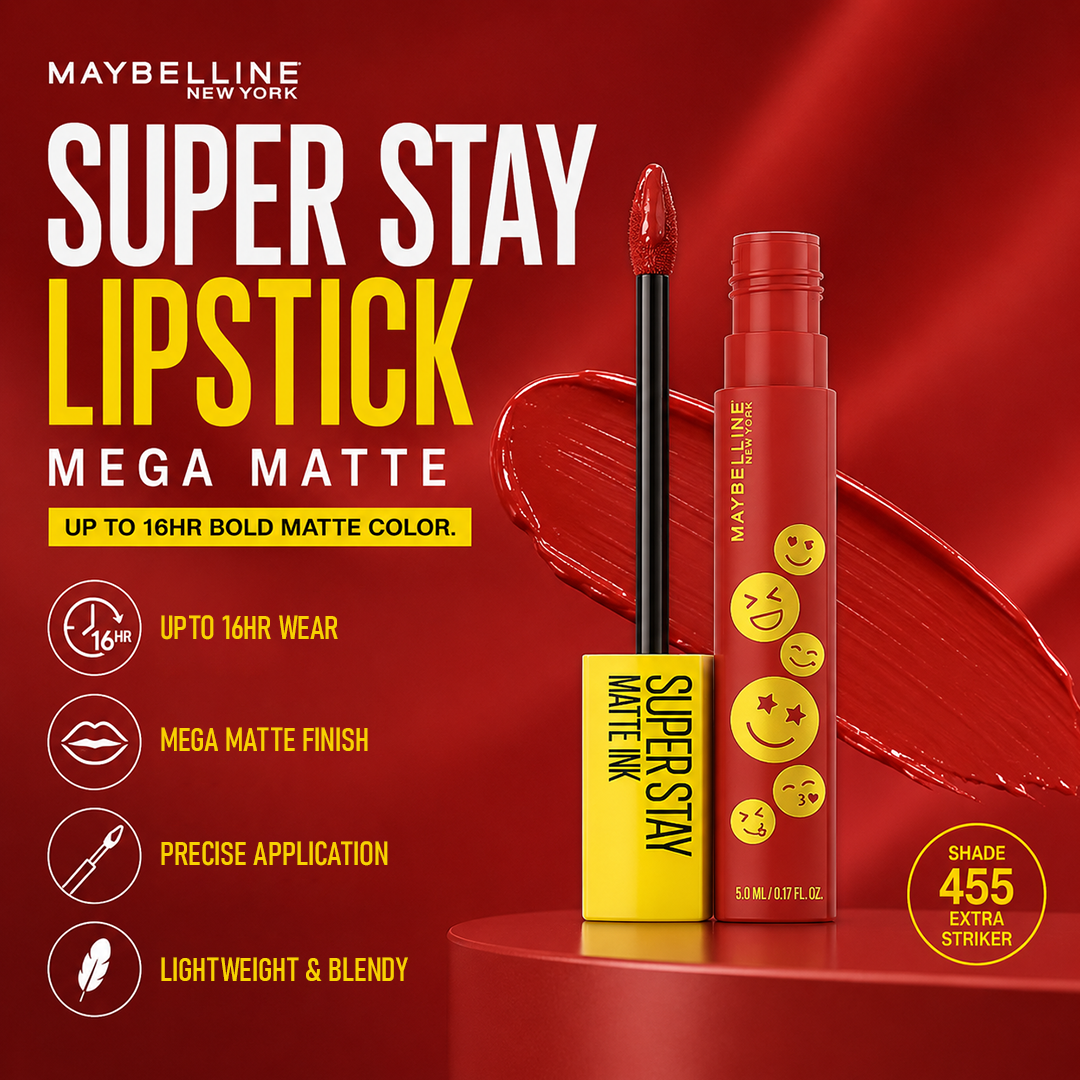 MAYBELLINE SUPER STAY LIPSTICK MEGA MATTE 455