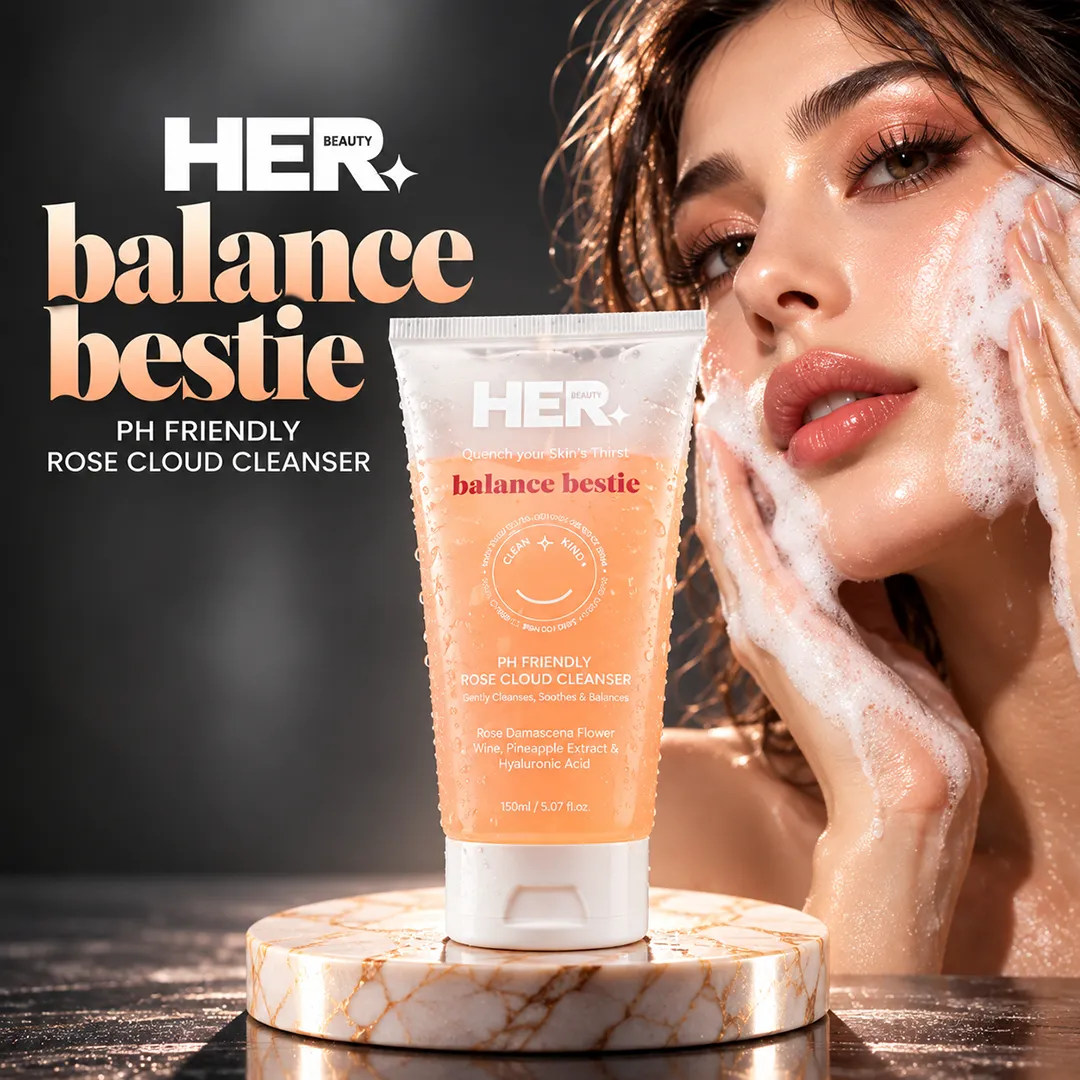 HER BEAUTY PH FRIENDLY ROSE CLOUD CLEANSER 150ML