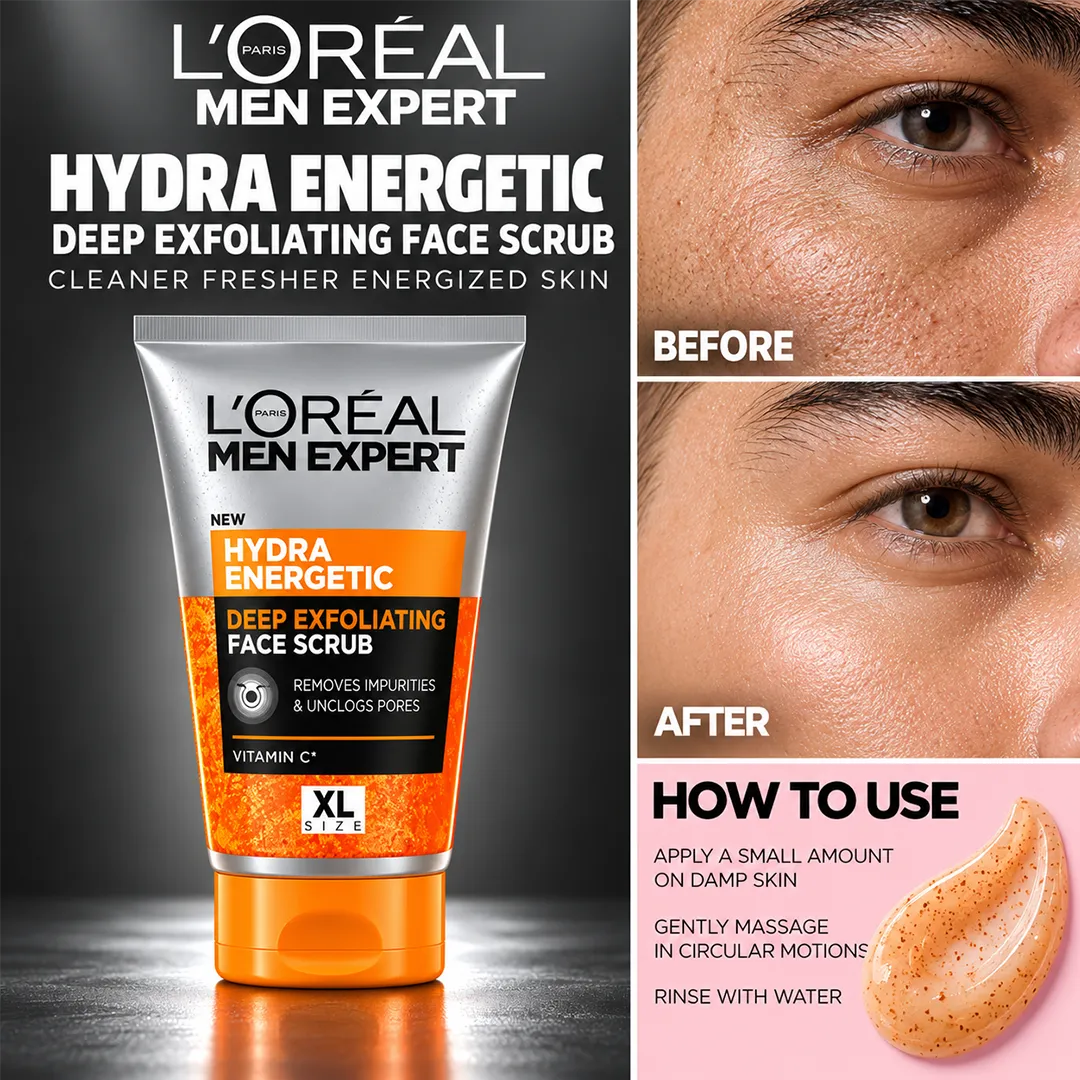 LOREAL MEN EXPERT FACE SCRUB 100ML HYDRA ENERGETIC DEEP EXFO