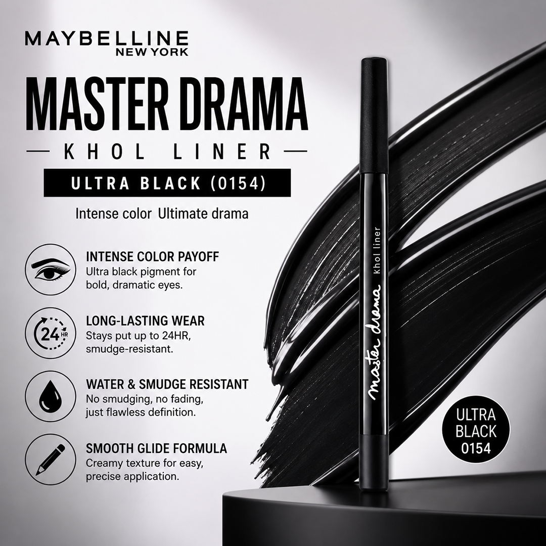 MAYBELLINE MASTER DRAMA KHOL LINER ULTRA BLACK (0154)