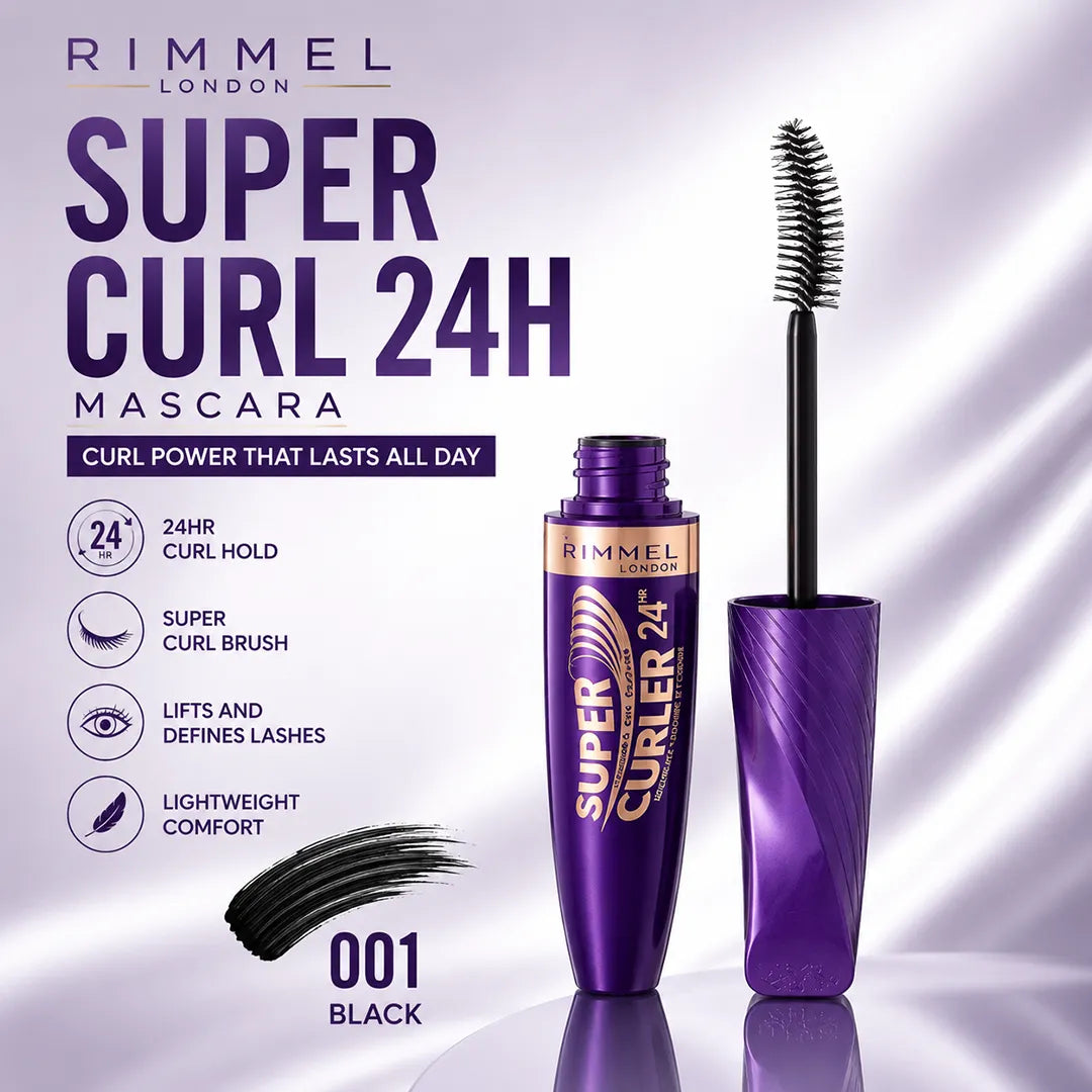 RIMMEL SUPER CURL 24H MASCARA 001 BLACK
