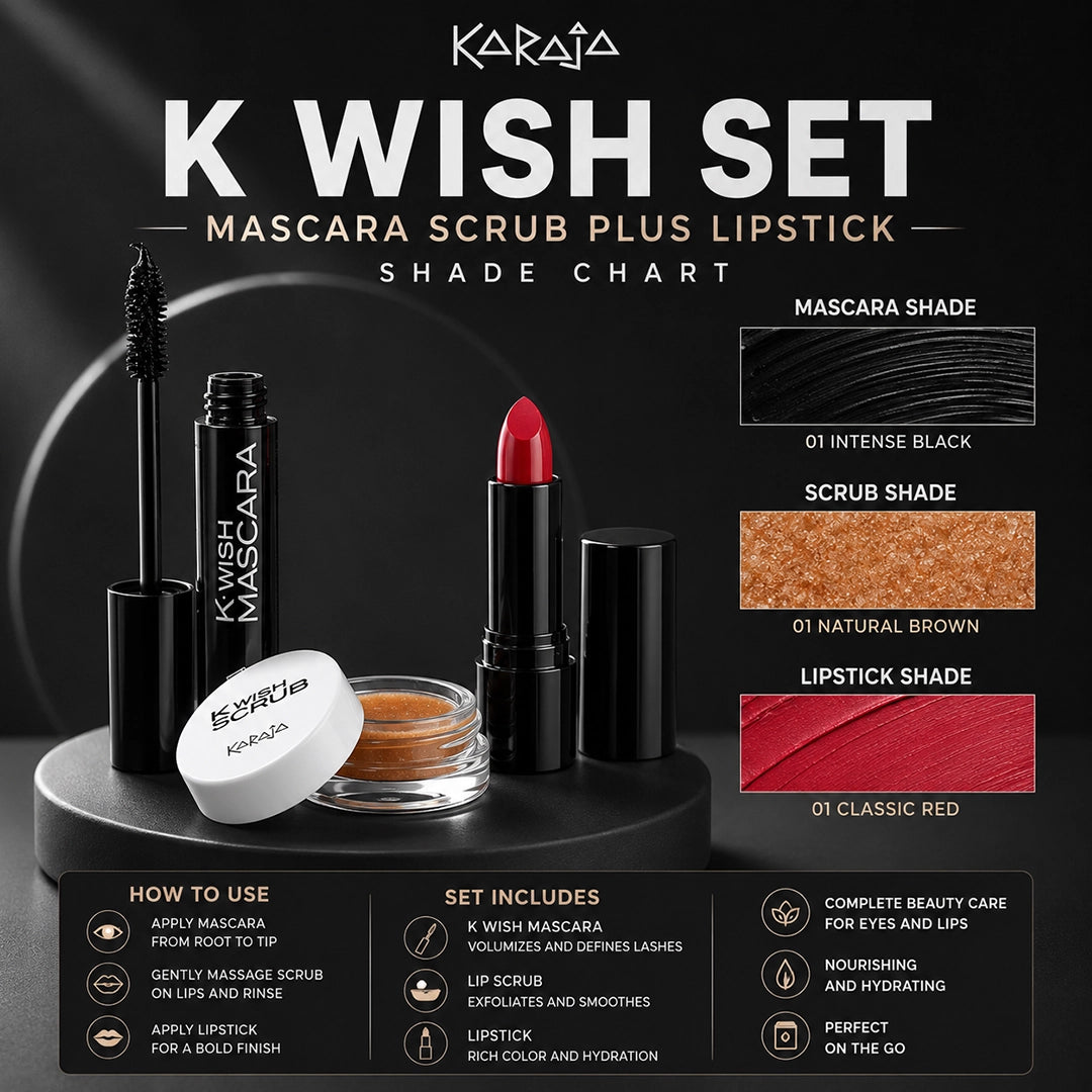 KARAJA K WISH SET MASCARA SCRUB PLUS LIPSTICK