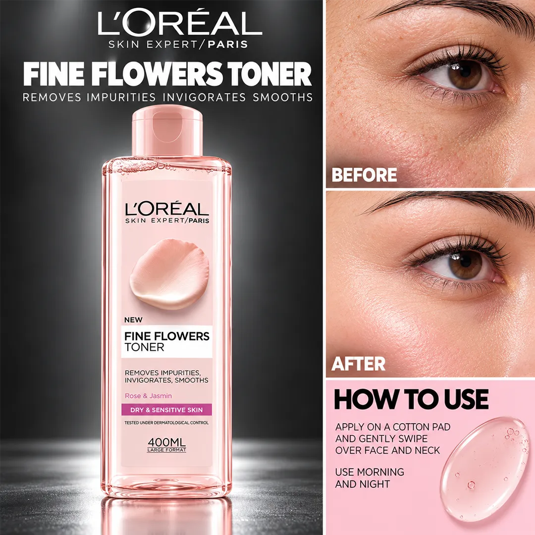 LOREAL FINE FLOWERS TONER 400ML