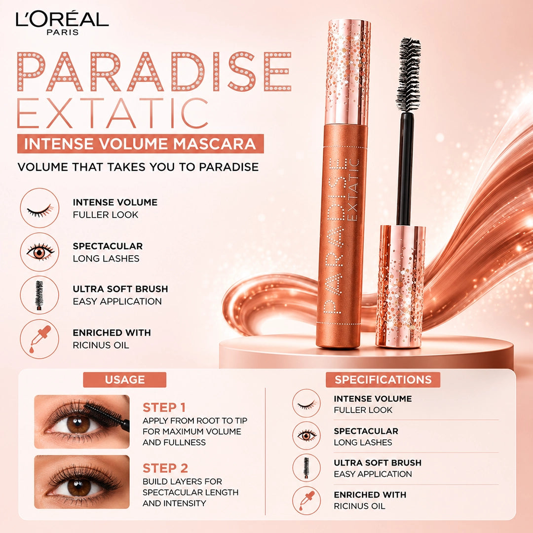 LOREAL MASCARA PARADISE EXTATIC INTENSE VOLUME 6.4ML (1536)