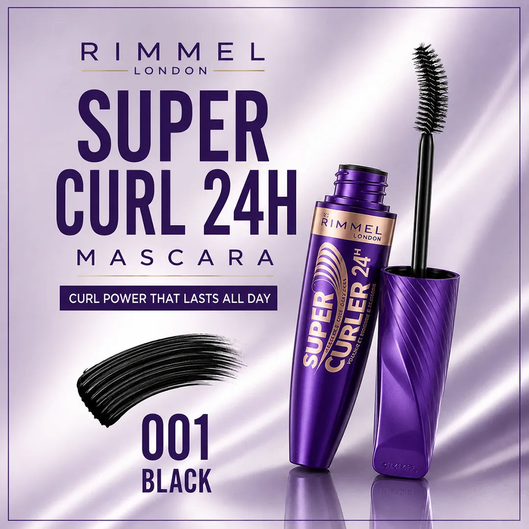 RIMMEL SUPER CURL 24H MASCARA 001 BLACK