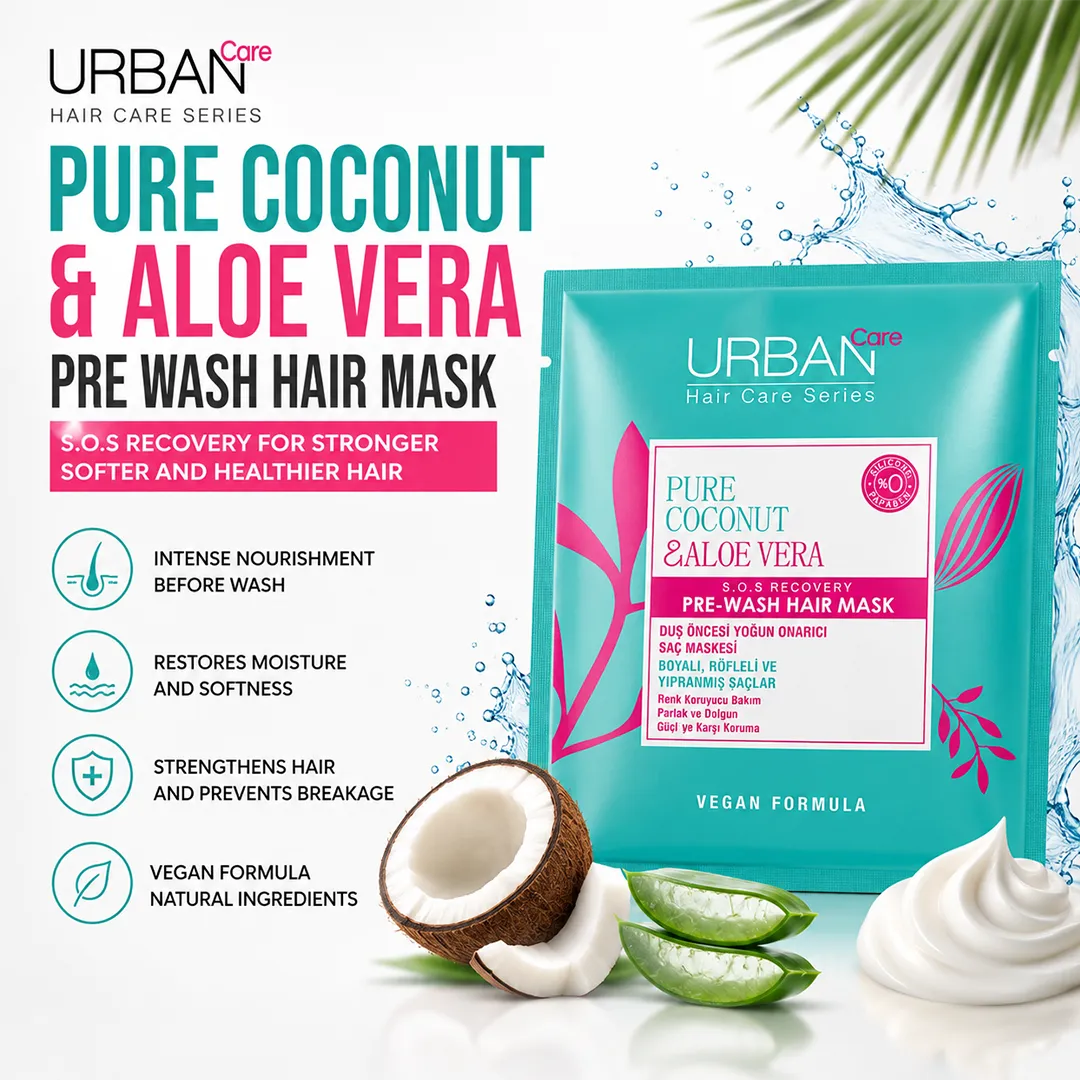 URBAN CARE PURE COCONUT & ALOE VERA PRE WASH HAIR MASK 50ML