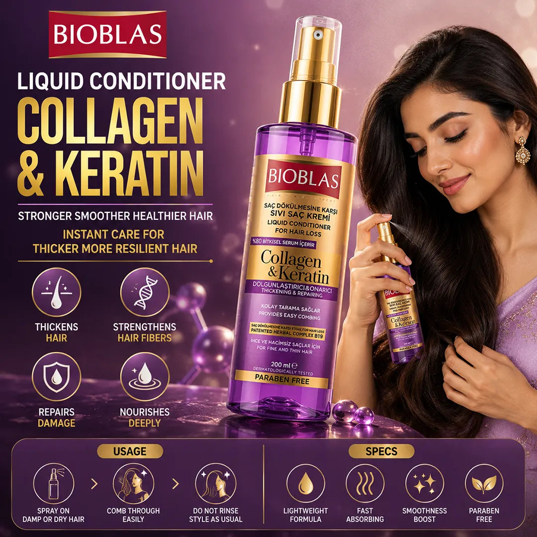 BIOBLAS LIQUID CONDITIONER 200ML COLLAGEN & KERATIN