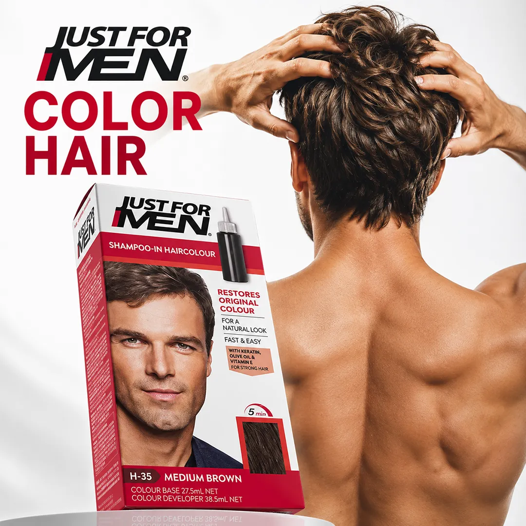 JUST FOR MEN COLOR HAIR MEDIUM BROWN