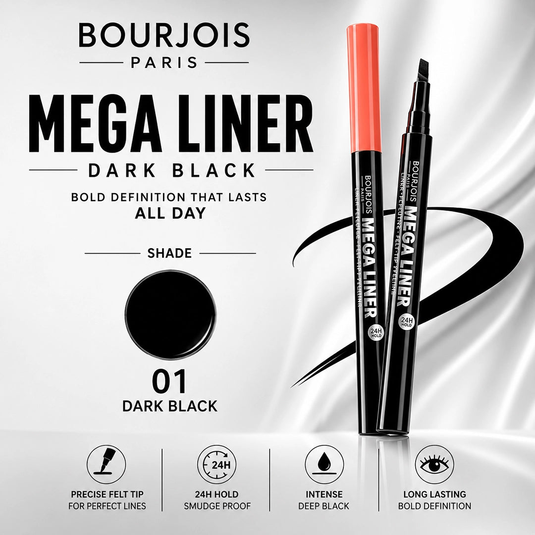 BOURJOIS MEGA LINER DARK BLACK 01
