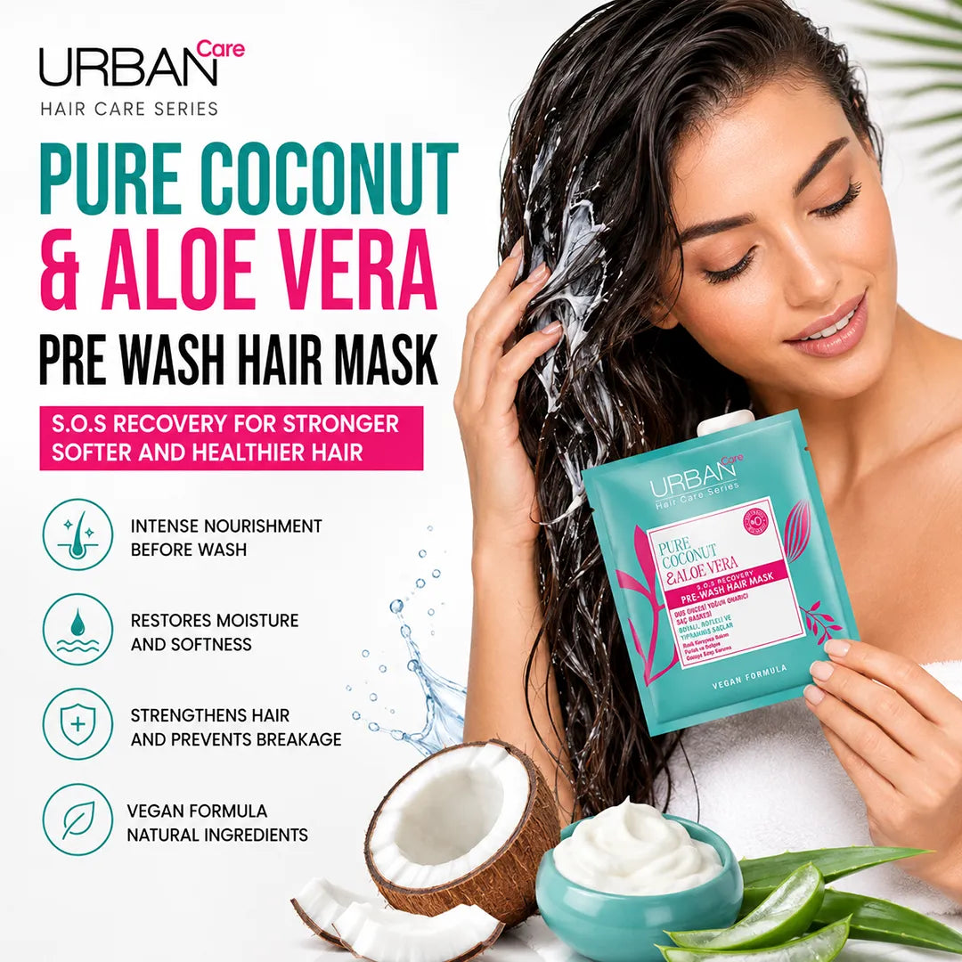 URBAN CARE PURE COCONUT & ALOE VERA PRE WASH HAIR MASK 50ML