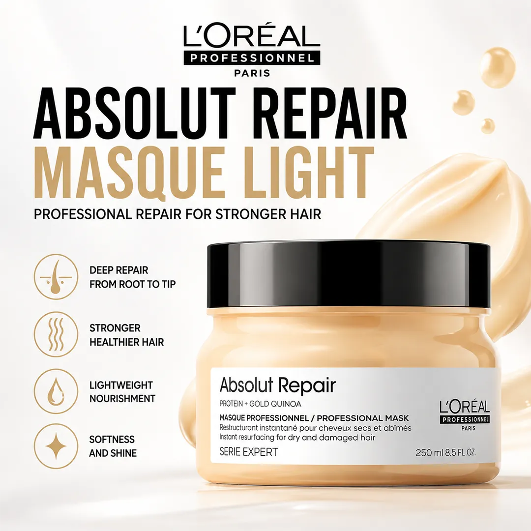 LOREAL PRO ABSOLUT REPAIR MASQUE 250ML LIGHT.