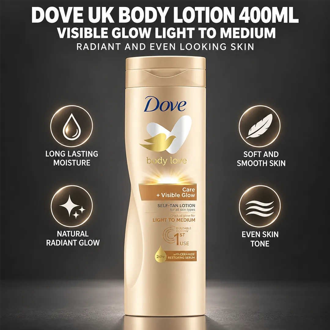 DOVE UK BODY LOTION 400ML VISIBLE GLOW LIGHT TO MEDIUM
