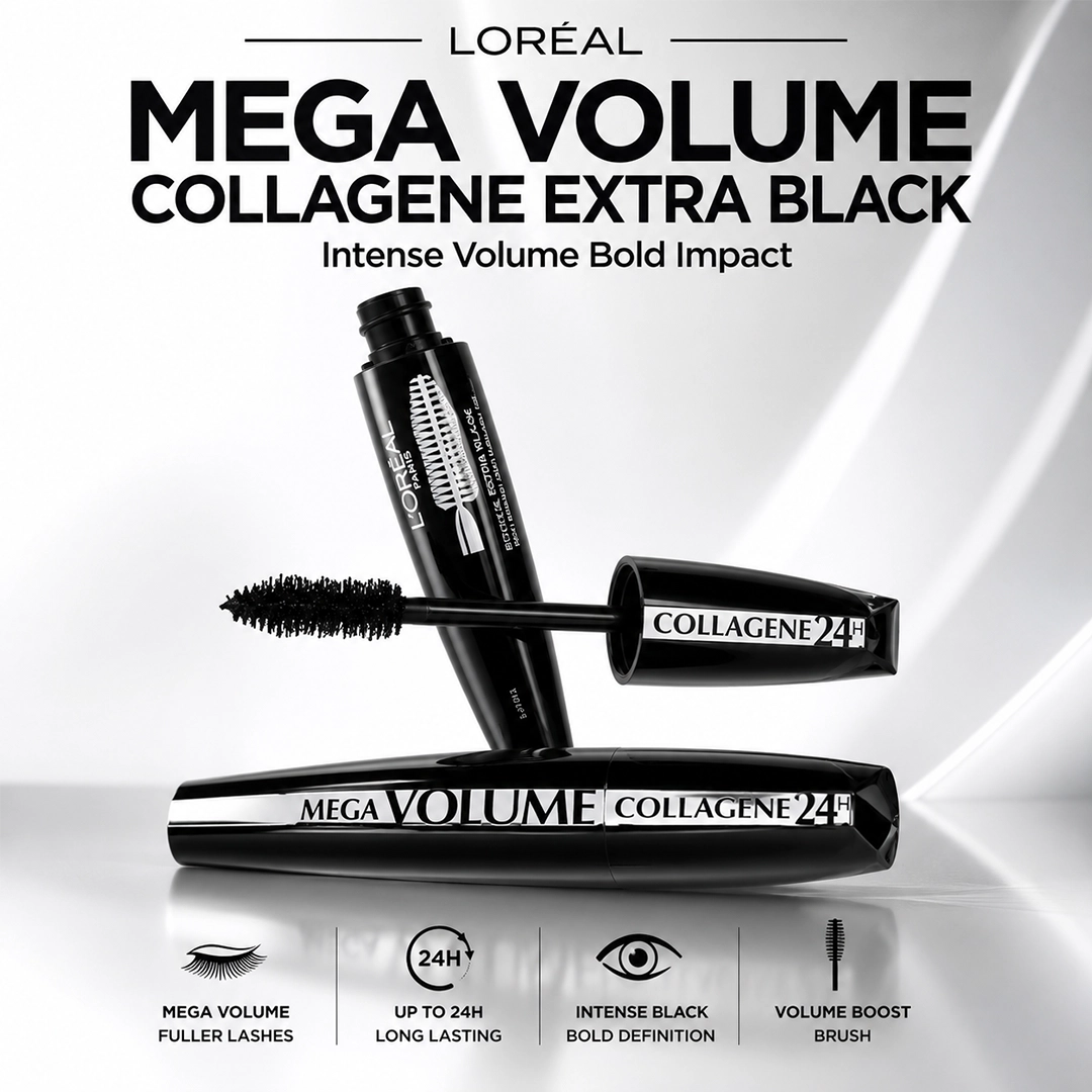 LOREAL MASCARA MEGA VOLUME COLLAGENE EXTRA BLACK (0956)