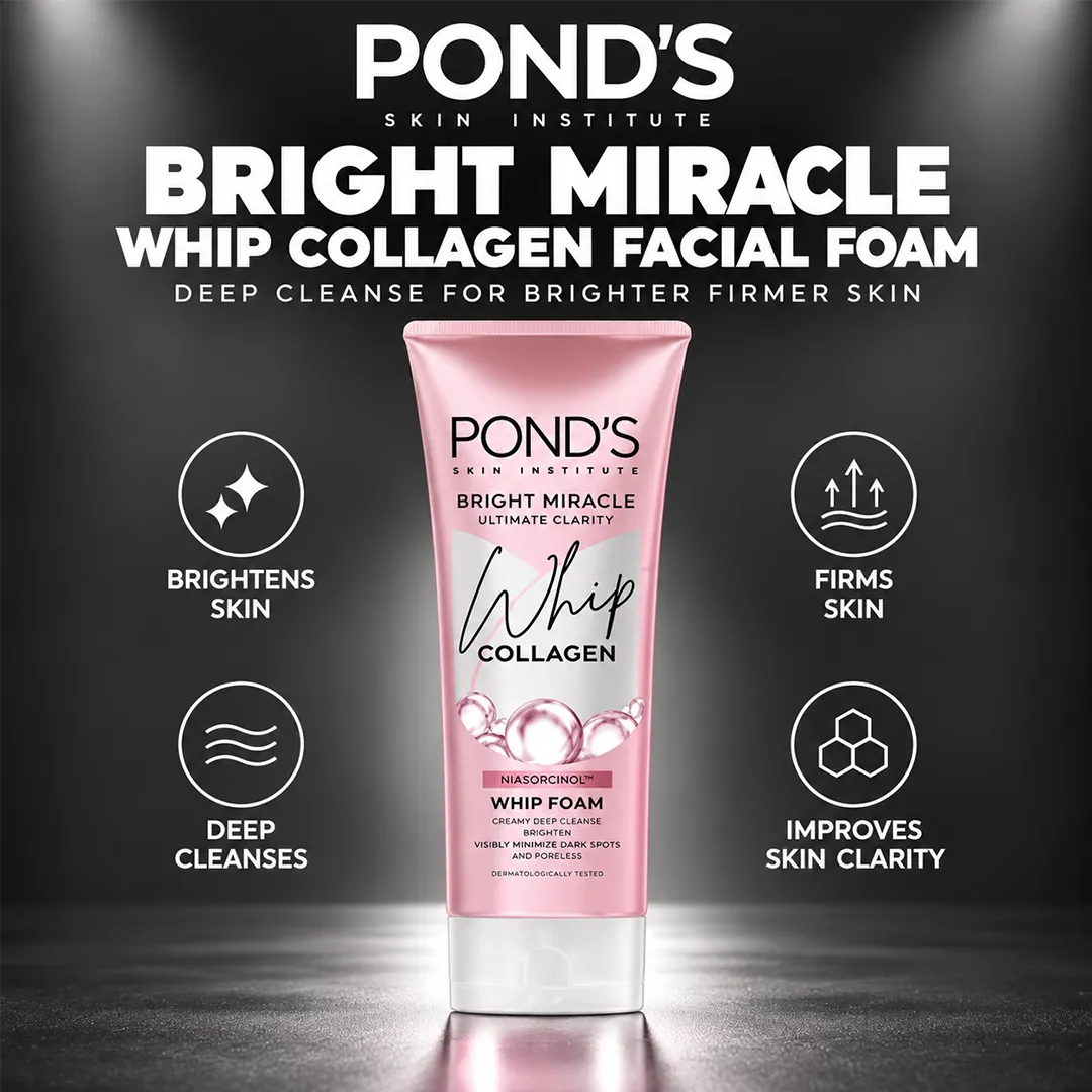 PONDS BRIGHTENING WHIP COLLAGEN FACIAL FOAM 90G