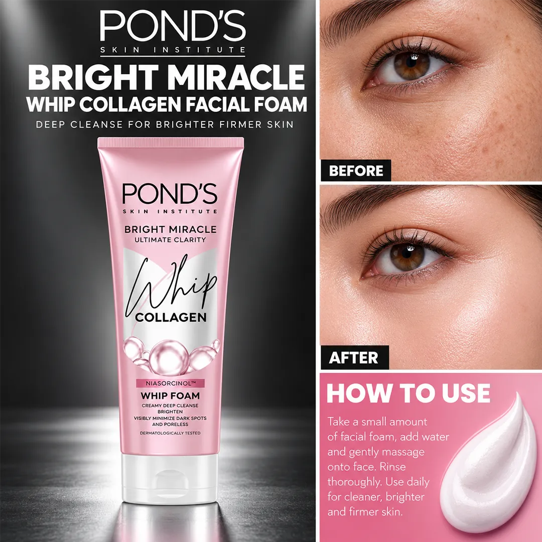 PONDS BRIGHTENING WHIP COLLAGEN FACIAL FOAM 90G
