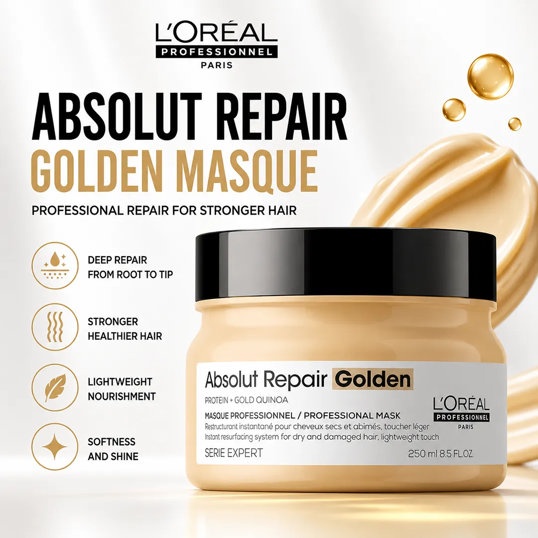 LOREAL PRO ABSOLUTE REPAIR GOLD MASQUE 250ML LIGHT.
