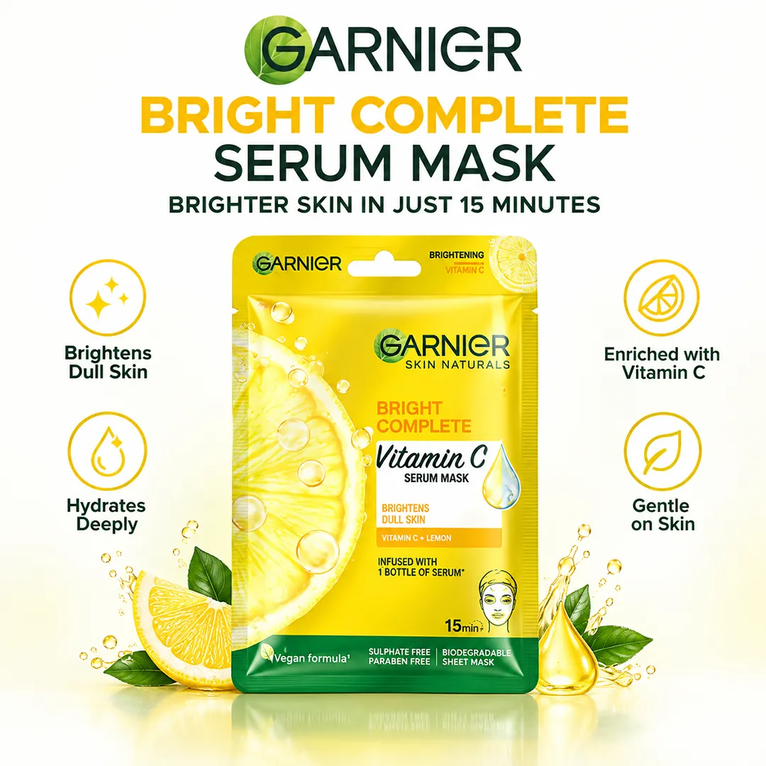 GARNIER BRIGHT COMPLETE SERUM MASK