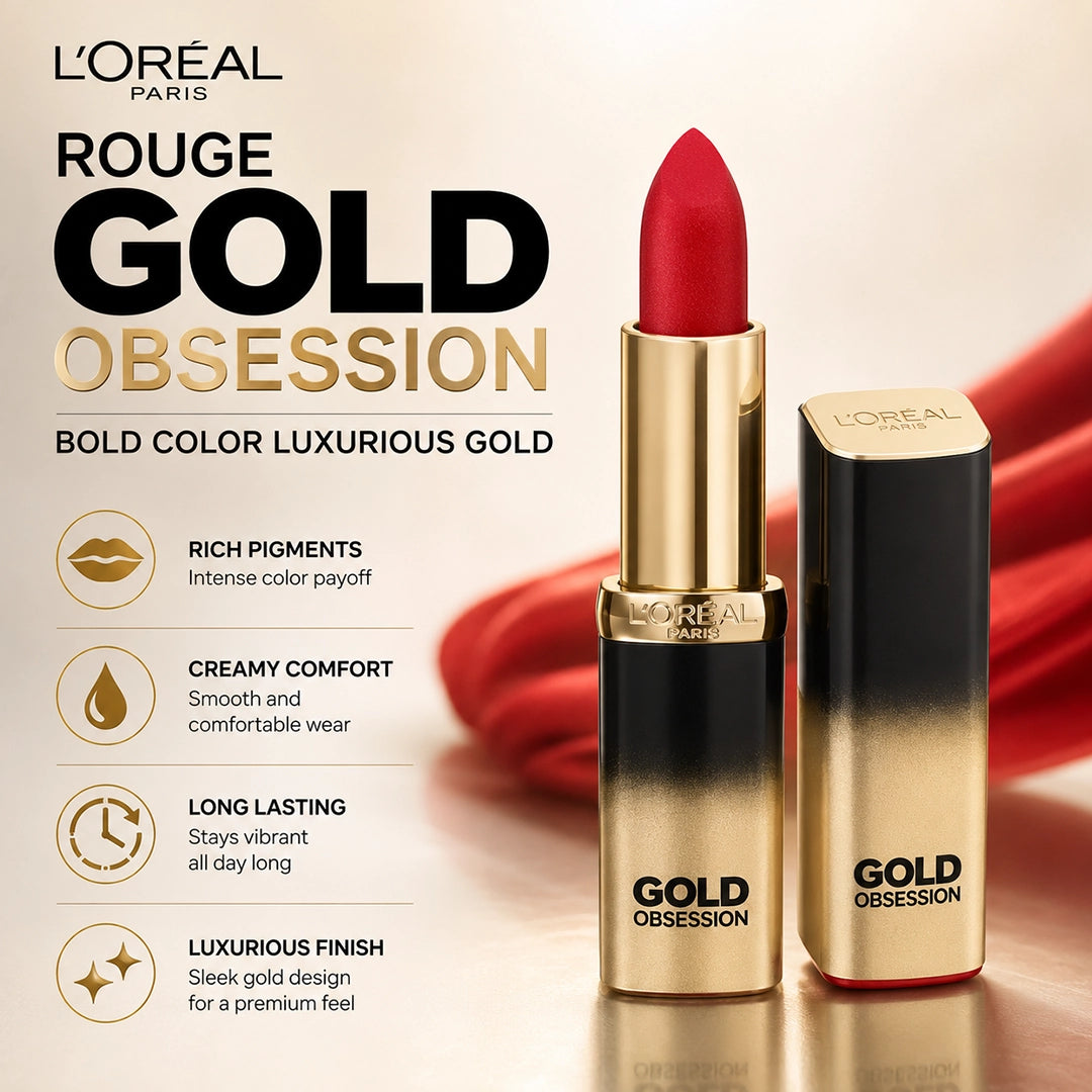 LOREAL LIPSTICK ROUGE GOLD OBESSION