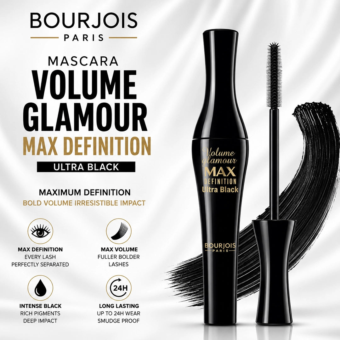BOURJOIS MASCARA VOLUME GLAMOUR MAX DEFINITION ULTRA BLACK
