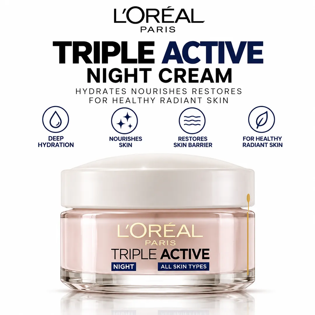 LOREAL TRIPLE ACTIVE  NIGHT CREAM 50ML