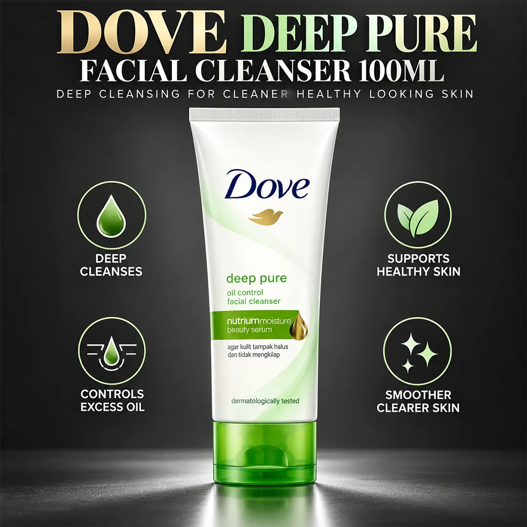 DOVE FACIAL CLEANSER DEEP PURE 100ML