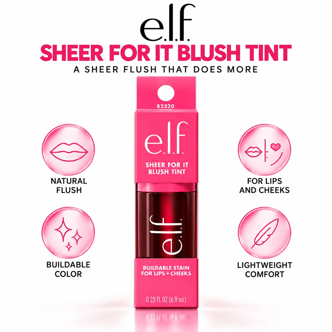 ELF SHEER FOR IT BLUSH TINT LEFT ON RED
