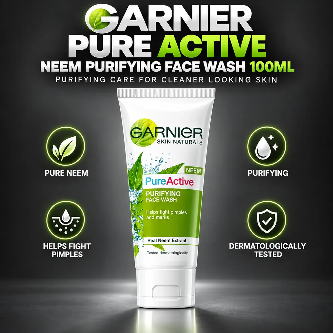 GARNIER PURE ACTIVE NEEM FACE WASH 100ML