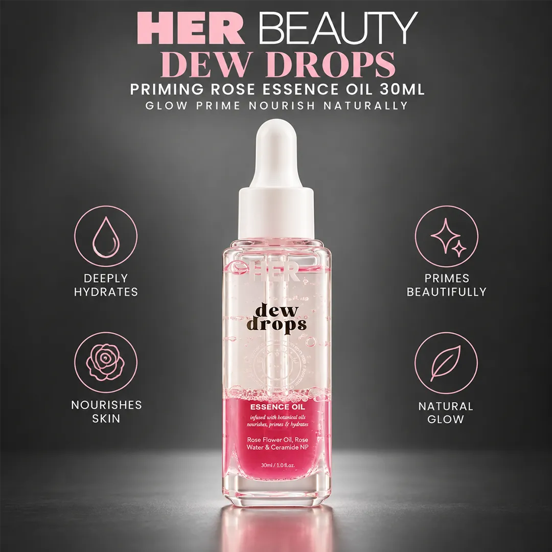 HER BEAUTY DEW DROP PRIMING ROSE ESSENCE OIL 30ML
