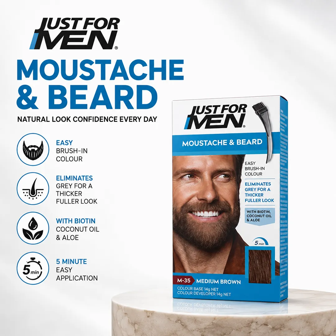 JUST FOR MEN COLOR BEARD MEDIUM BROWN