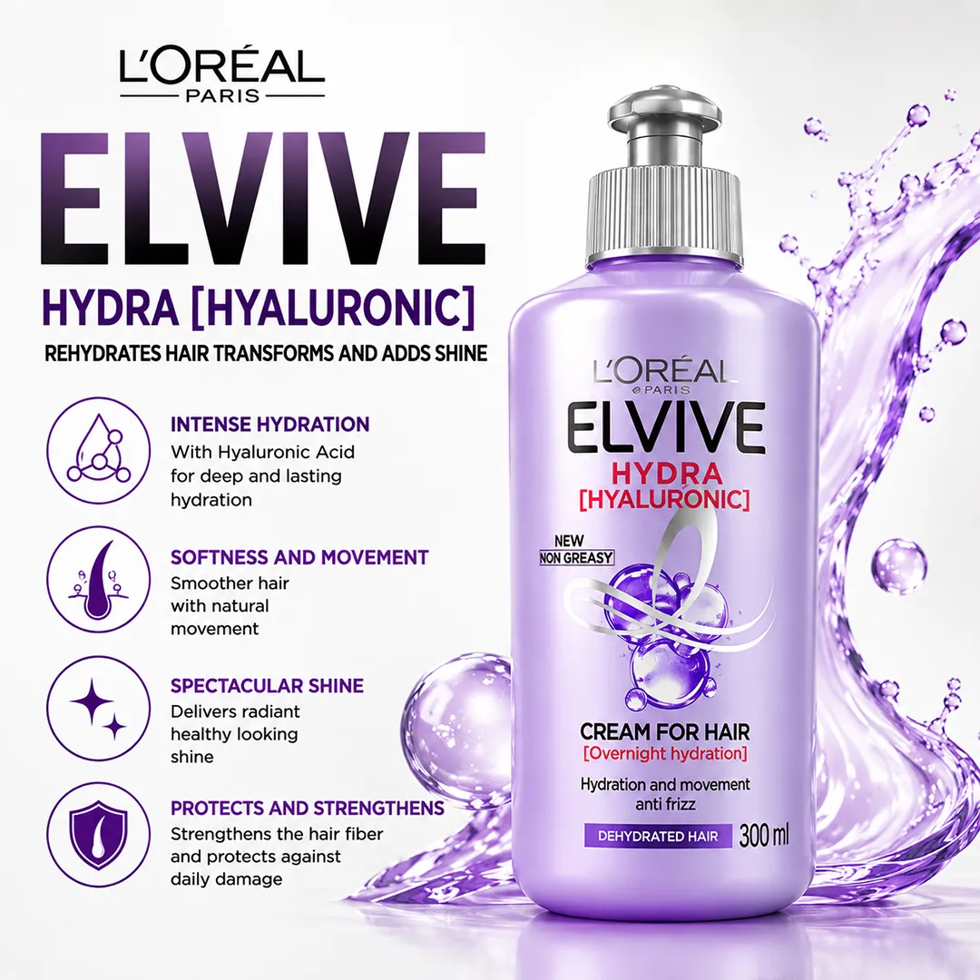 LOREAL ELVIVE 300ML HIDRA HIALURONICO HAIR CREAM