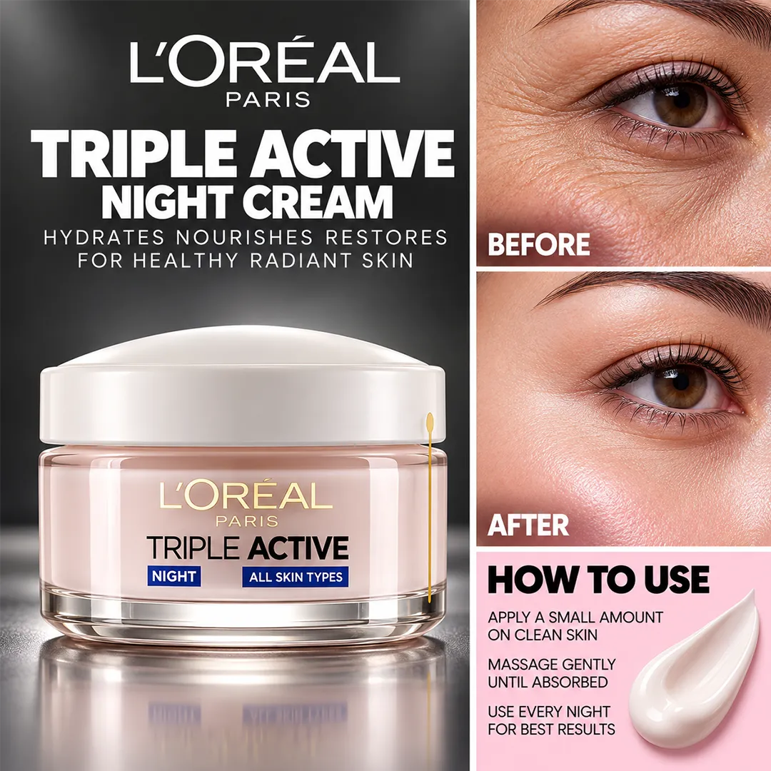 LOREAL TRIPLE ACTIVE  NIGHT CREAM 50ML