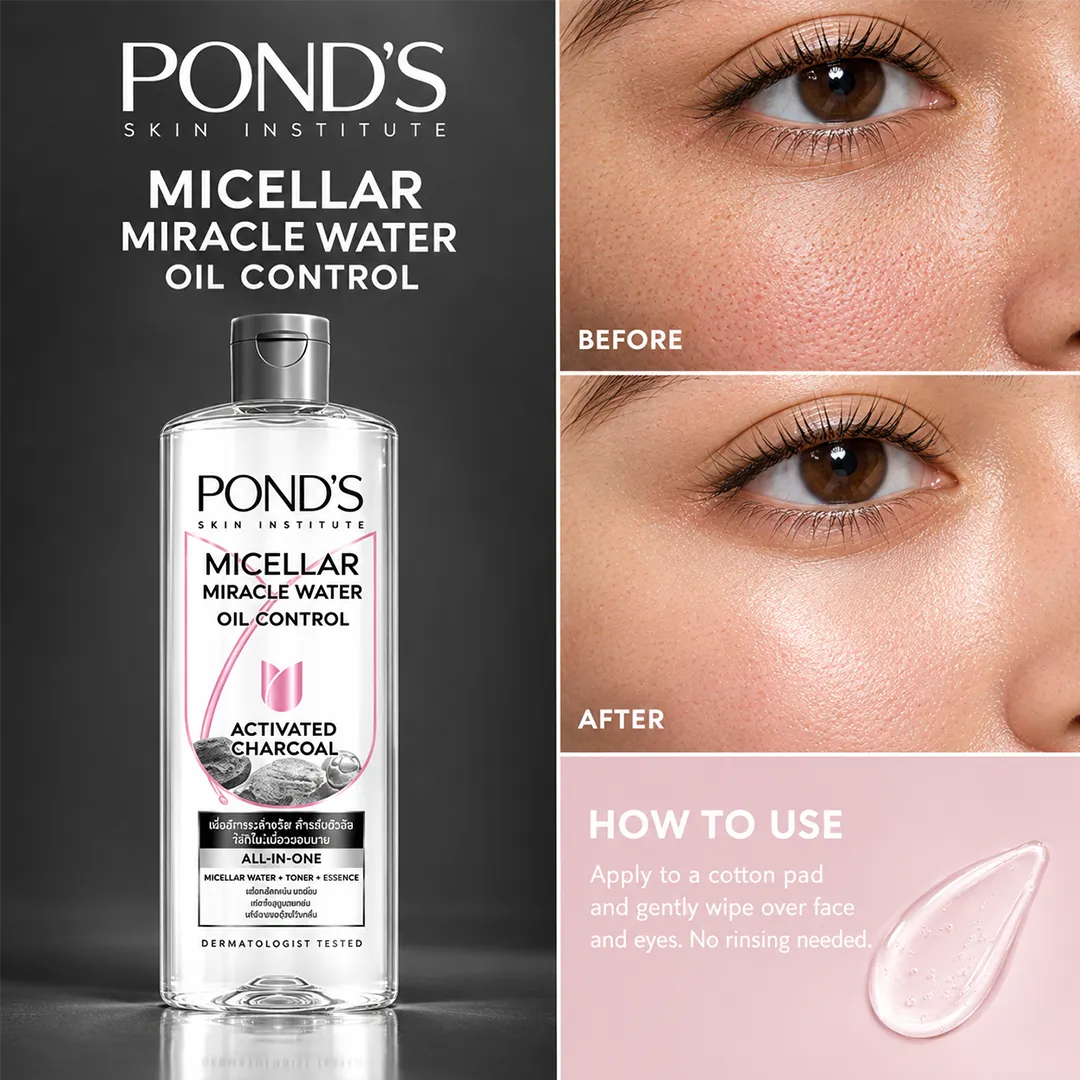 PONDS MICELLAR MIRACLE WATER OIL CONTROL 400ML