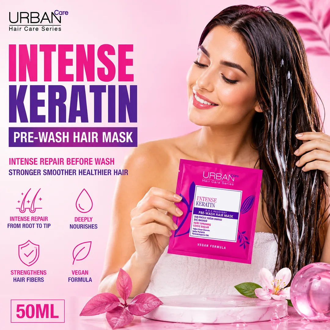 URBAN CARE INTENSE KERATIN PRE WASH HAIR MASK 50ML