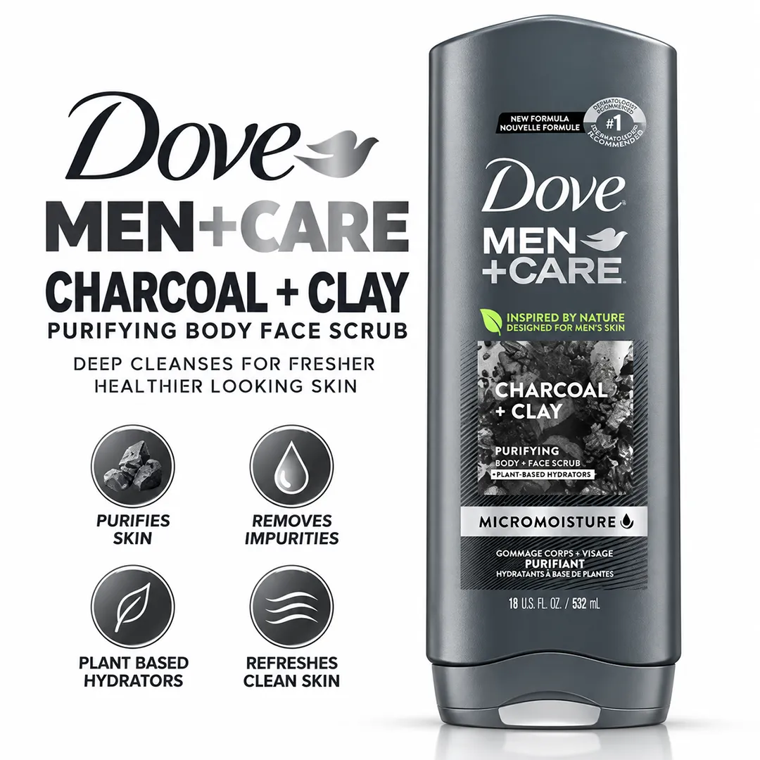 DOVE USA BODY FACE SCRUB 532ML MEN CHARCOAL CLAY