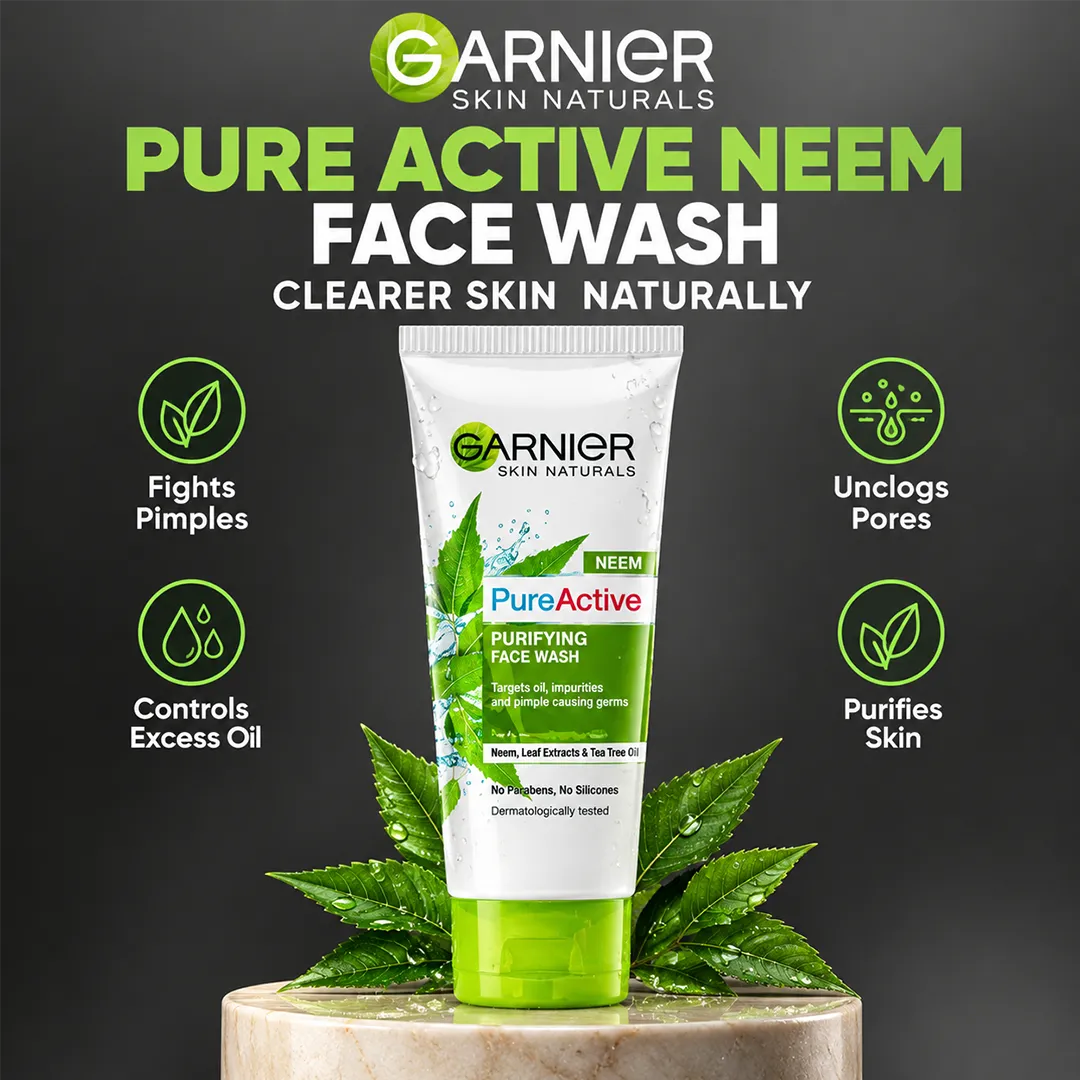 GARNIER PURE ACTIVE NEEM FACE WASH 50ML