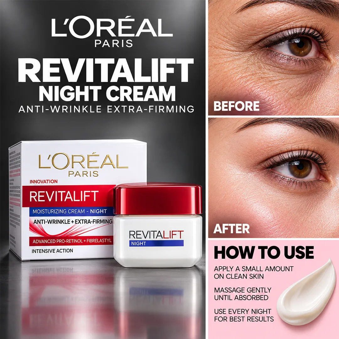 LOREAL REVITALIFT NIGHT CREAM 50ML GREY