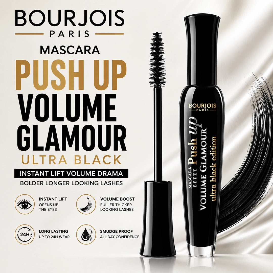 BOURJOIS MASCARA PUSH UP VOLUME GLAMOUR ULTRA BLACK