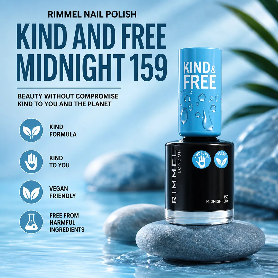 RIMMEL NAIL POLISH KIND AND FREE MIDNIGHT 159