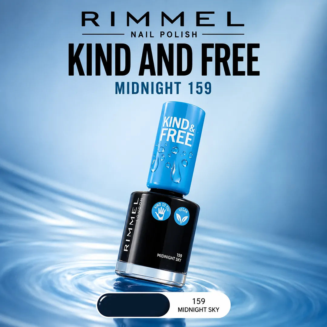 RIMMEL NAIL POLISH KIND AND FREE MIDNIGHT 159