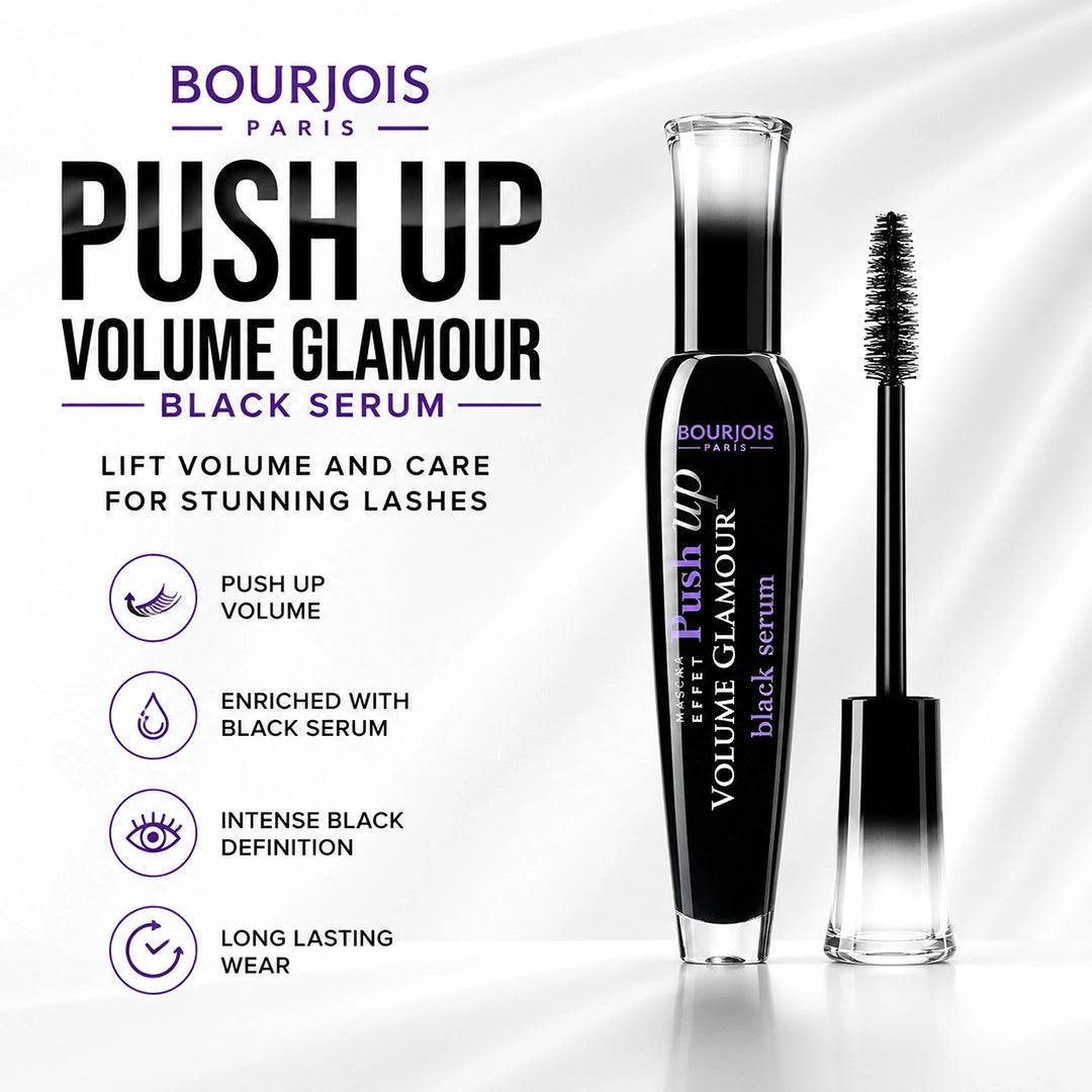 BOURJOIS MASCARA PUSH UP VOLUME GLAMOUR BLACK SERUM