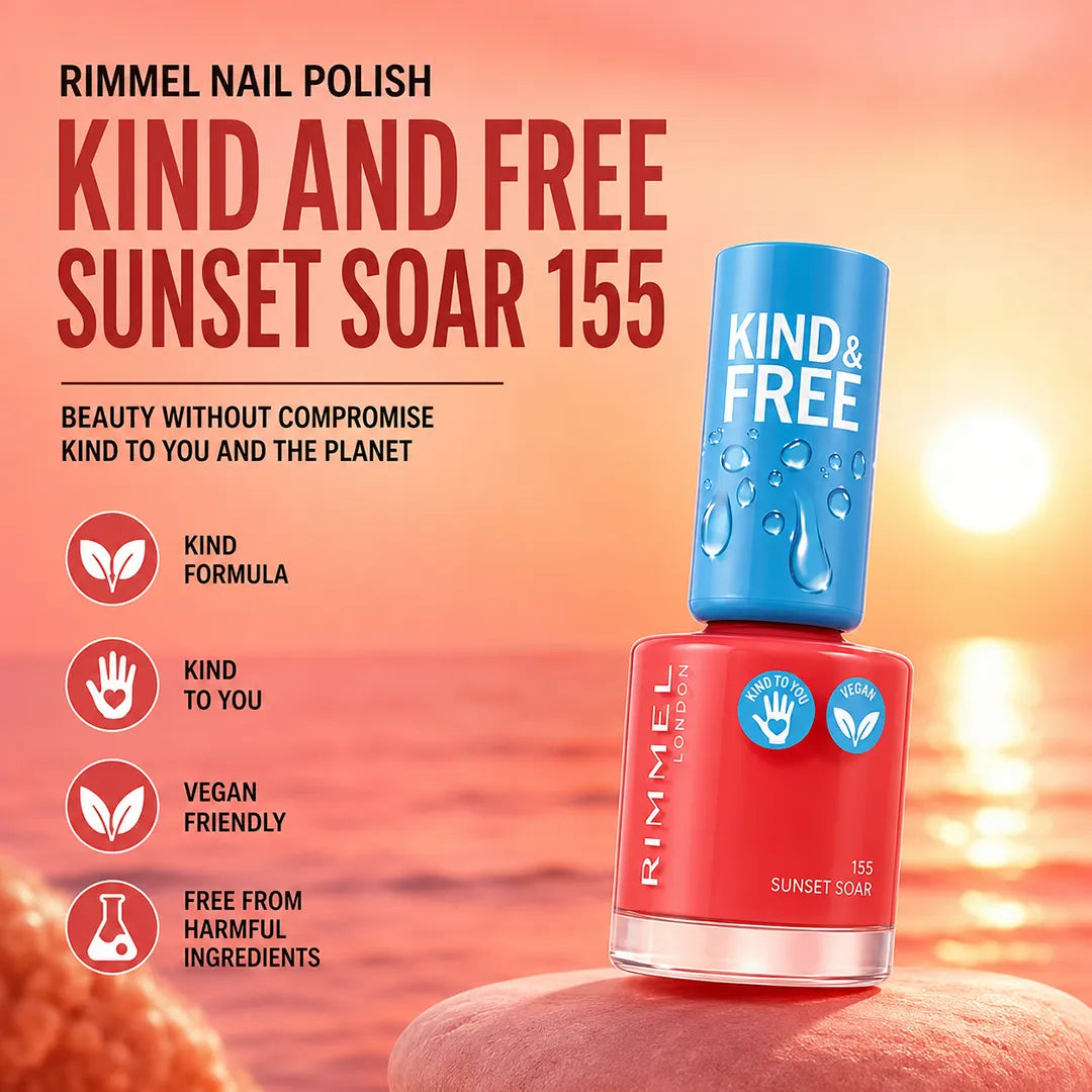 RIMMEL NAIL POLISH K AND F SUNSET SOAR 8ML 155